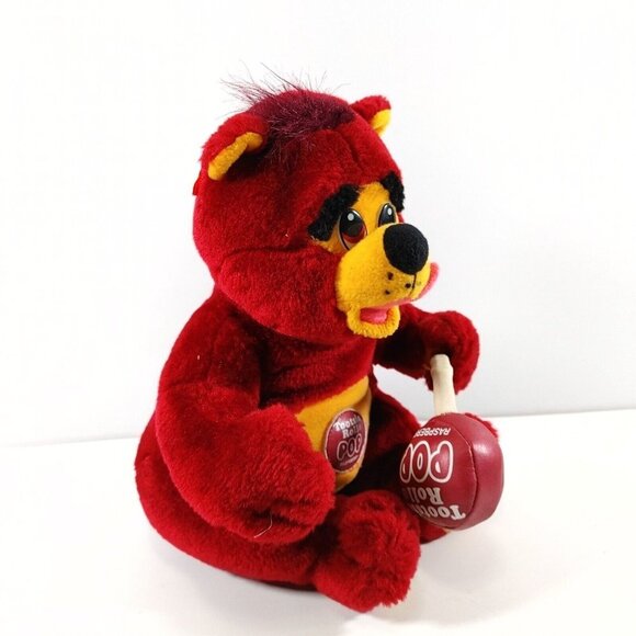 Vintage NANCO Plush Bear Tootsie Roll Pop Raspberry 1999 Advertising Sitting 10” - Picture 2 of 5